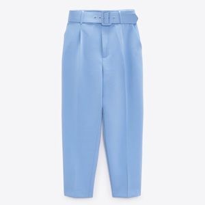 Zara High Waisted Belted Pants